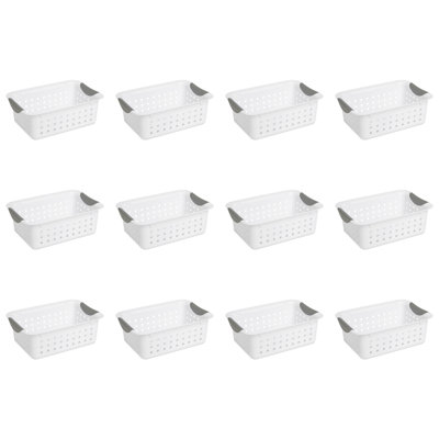 Sterilite Small Ultra Basket, Storage Bin Organize Closet, Cabinet, Pantry, Shelving and Countertops