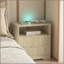 Table de chevet avec station de charge, table de chevet intelligente avec veilleuse, tables de chevet avec armoire de rangement pour la chambre à coucher, bois-129748738