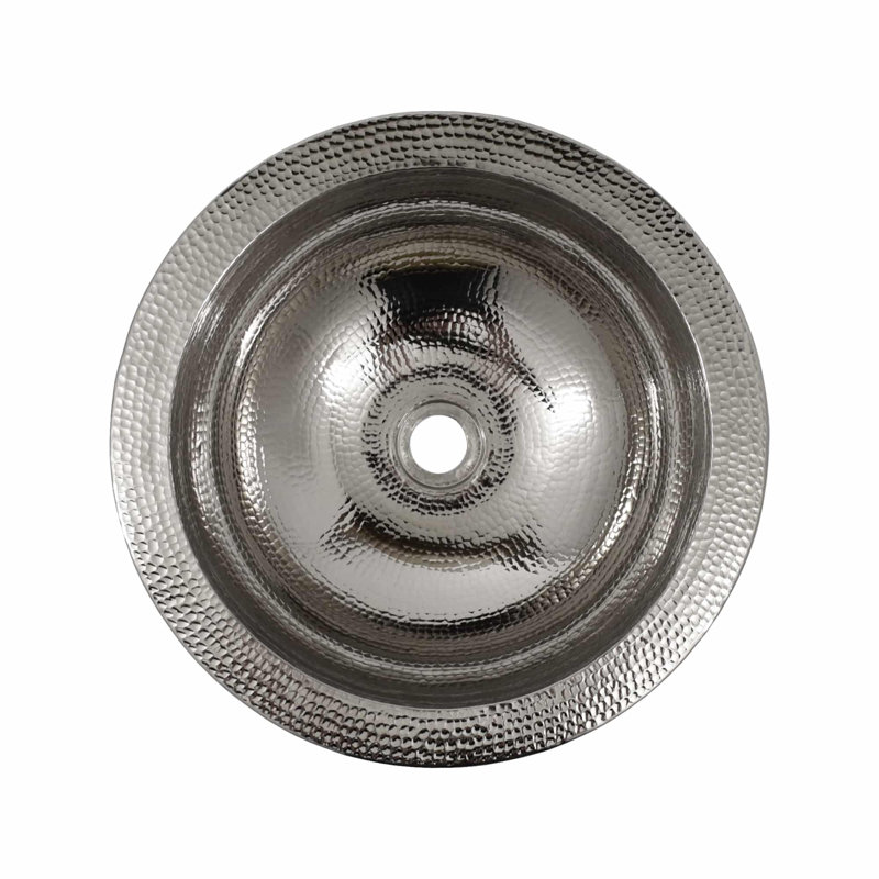 Laguna Metal Circular Vessel Bathroom Sink, Polished Nickel