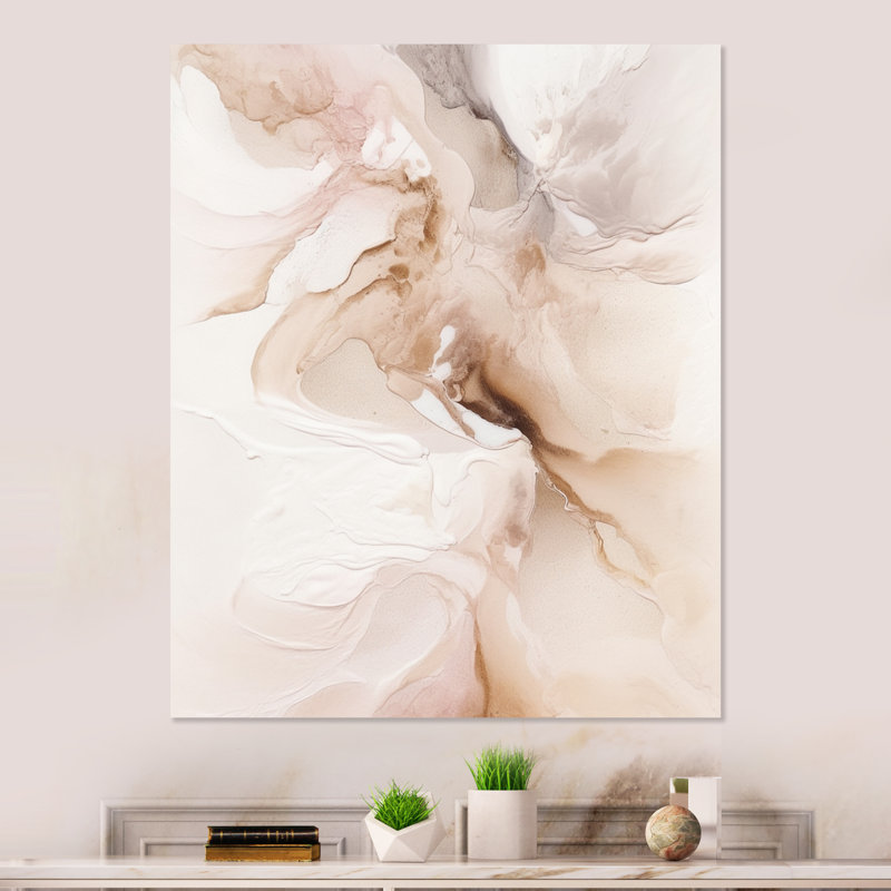 Brun délicat, marbre délicat II, impression sur métal sans cadre, H 32 po x l 16 po x P 1 po