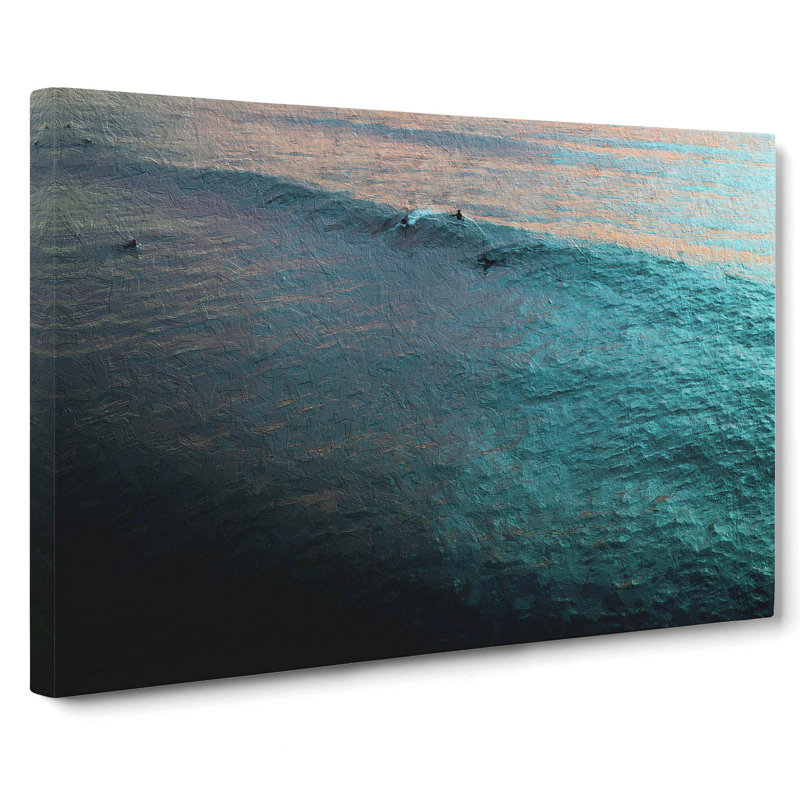Surfing at Sunset - Wrapped Canvas, 35cm H x 50cm W x 3cm D