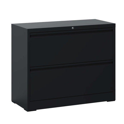 2 Filing Cabinet With Lock, Black Metal, For Office Decoration, Accommodates Various Sizes Metal Locking File Cabinet, Storage, Legal/Letter/A4/F4