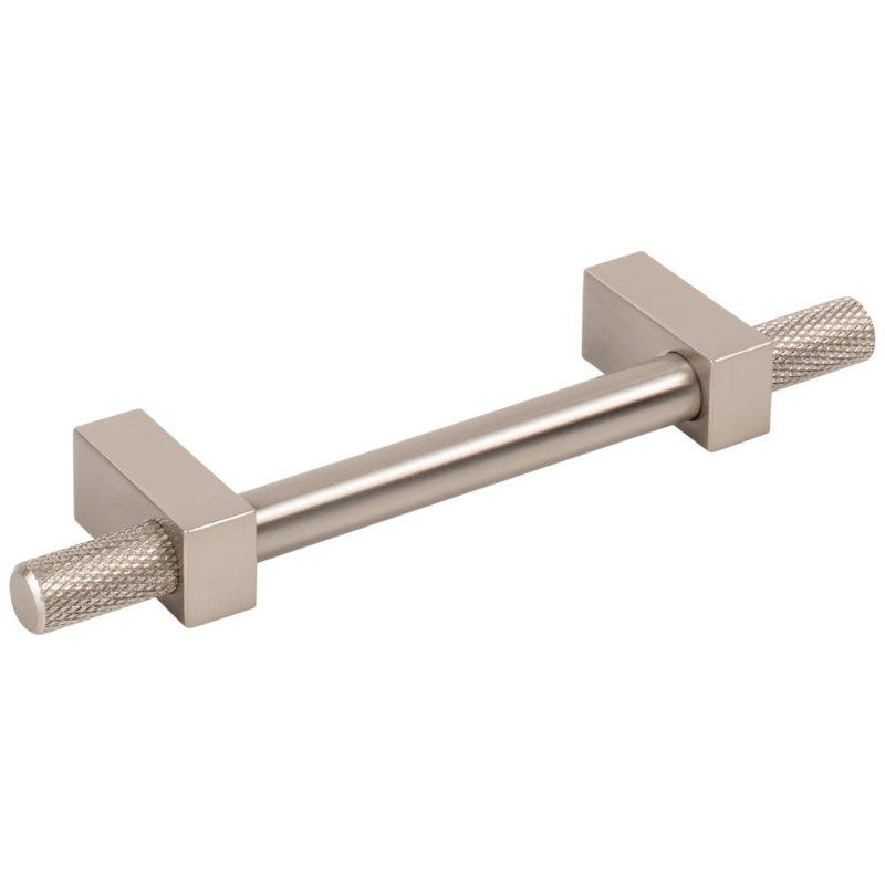 Larkin 4 Knurled Ends Bar Pull, Satin Nickel, 3 3/4"