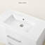Meuble-lavabo mural blanc lustré de 31,5 pouces avec deux tiroirs
