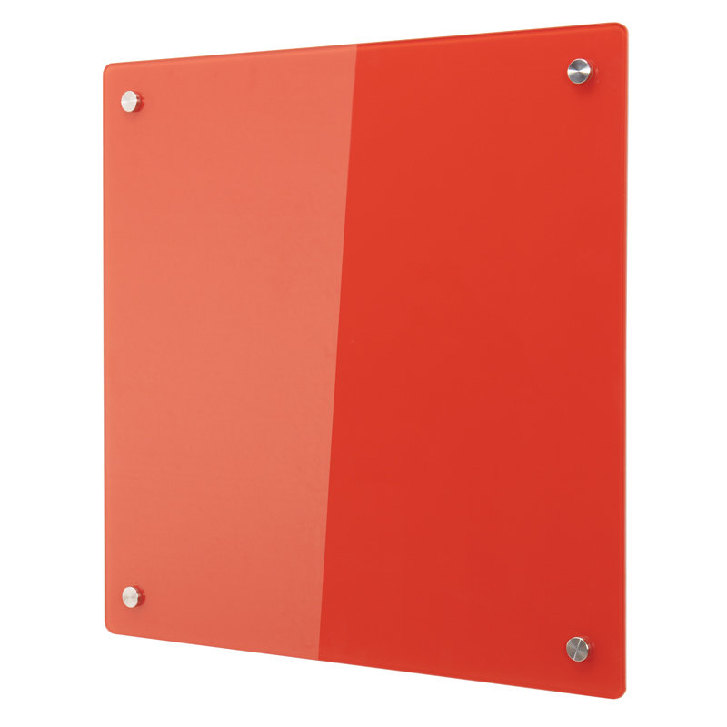 Wall Mounted Glass Board, 50 cm H x 50 cm W, Red