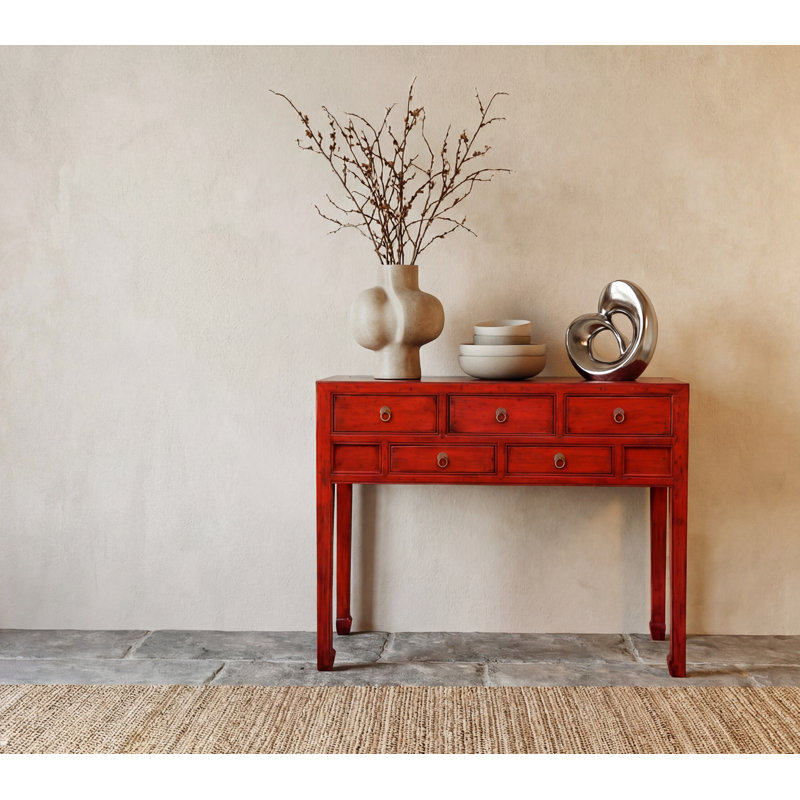 Annegreet 107cm Console Table, Dragon Red