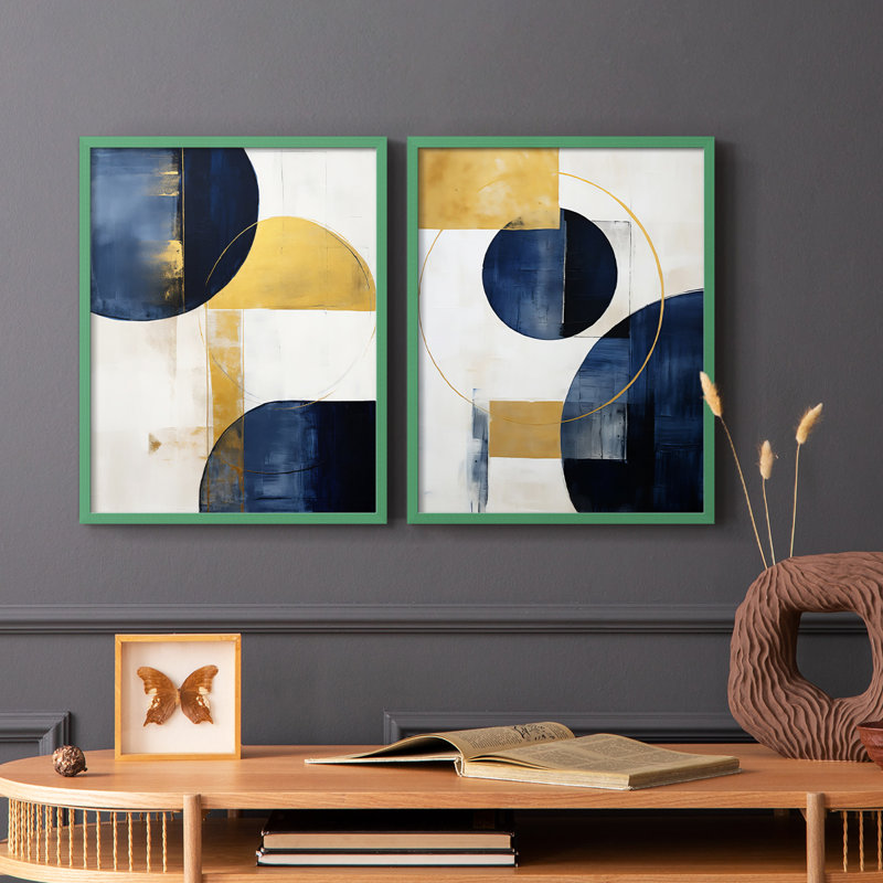 ABSTRACT Series DLVI - reproduction encadrée de qualité supérieure - prête à être accrochée - aucun clou requis - aucun clou requis