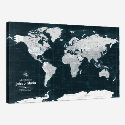 Personalized Be The Navigator II Push Pin World Map