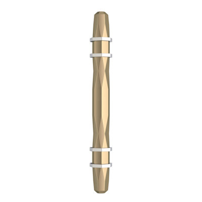London 3-3/4 inch (96mm) Center-to-Center Golden Champagne/Polished Chrome Cabinet Pull