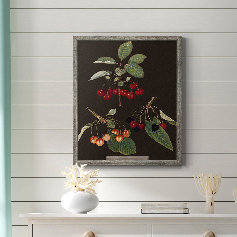 Toile encadrée de qualité supérieure Brookshaw Cherries, Argent patiné, H 24 po x l 20 po