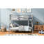 Lit simple superposé au-dessus d'un lit double, gris, avec garde-corps pour lit de chambre sans compromis
