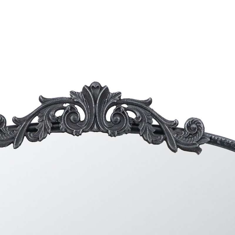Miroir d'appoint d'inspiration baroque, Noir, 36 po x 24 po