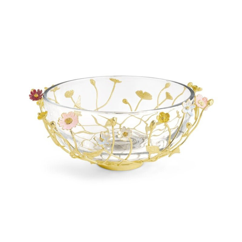 Wildflowers Handmade Decorative Bowl, 5.5" H x 12.75" W x 12.75" D