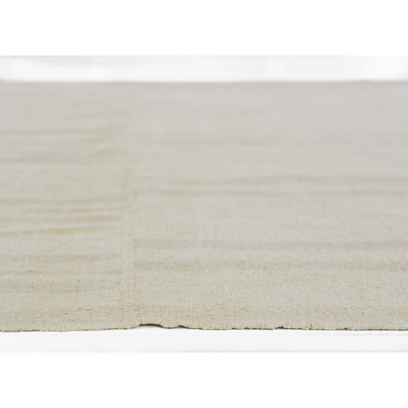 Koukila Linen Striped Area Rug in Beige, Rectangle 5' x 8'