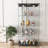 Modern Glass Display Cabinet With LED Lights, Quick-Assembly Antique Cabinet, Tempered Glass Bookshelf, Suitable For Living Room And Bedrooms, 2-Door 4-Shelf-805190519