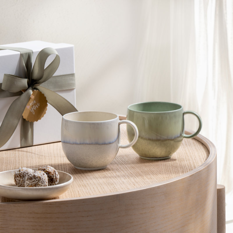 comme. par Villeroy & Boch Petite tasse à sable Perlemor avec poignée, porcelaine de qualité supérieure, fabriquée en Allemagne, capacité de 7 oz, 4,5 x 3,5 x 3 po