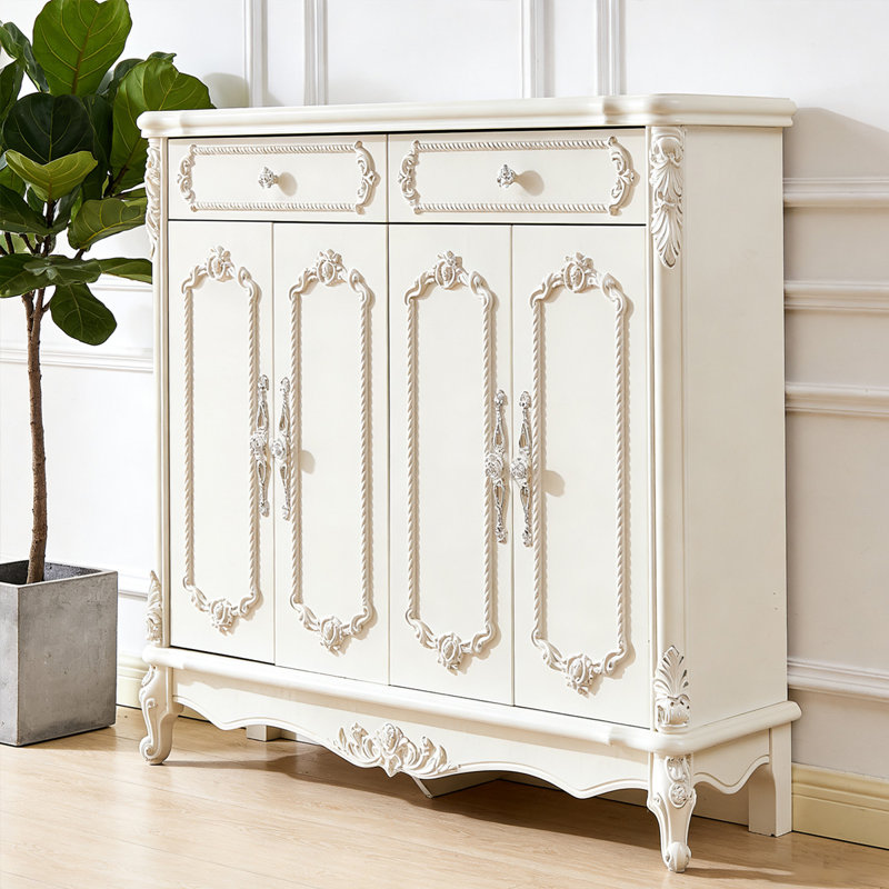 Banc de rangement blanc en bois manufacturé