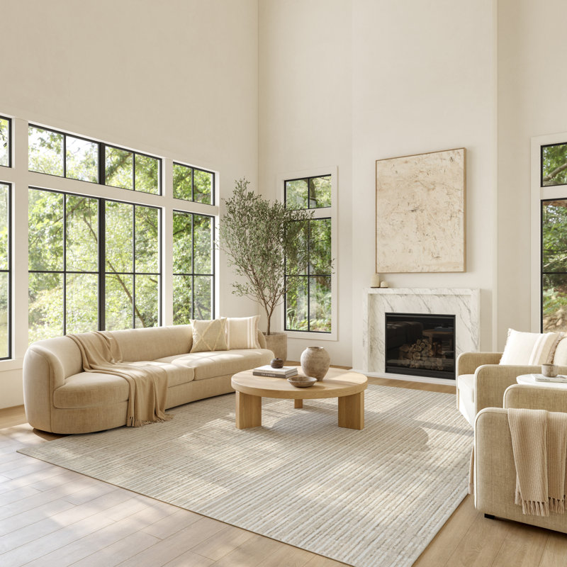 Nourison Soft Structure 5'3" x 7'3" Beige Modern Indoor Rug, Rectangle 5'3" x 7'3"