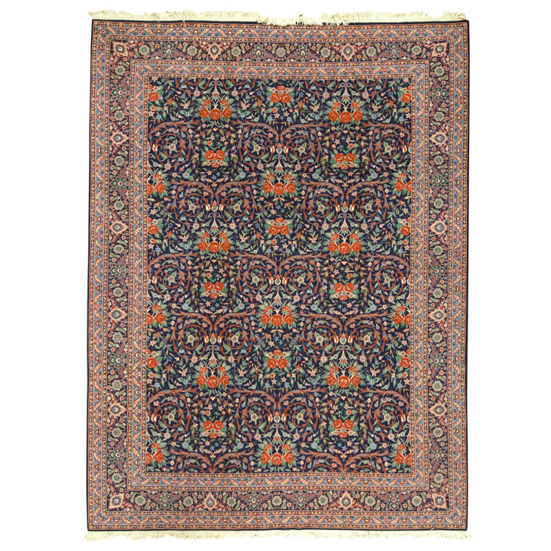 Tapis rectangulaire en laine noué à la main