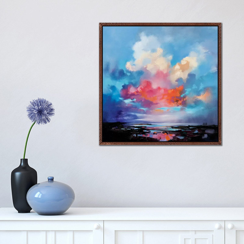 Diffusion I by Scott Naismith - Painting on Canvas, 45.72 cm H x 45.72 cm W, Classic Brown Wood Framed