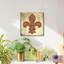 Croix en forme de bloc de fleur plaqué or - Peinture sur bois-1523012933