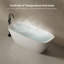 Baignoire de trempage blanche autoportante à surface solide de 55 po x 27,5 po avec trop-plein et bonde escamotable pour salle de bain Monblari-126414426-126677984