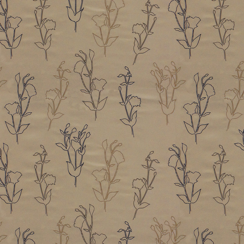Ventana Garden Fabric, Carmel/Charcoal