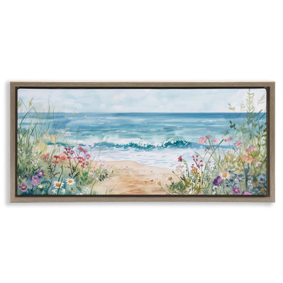 Cadre flottant Wildflower Seascape Beach, design par Heidi Kuntz