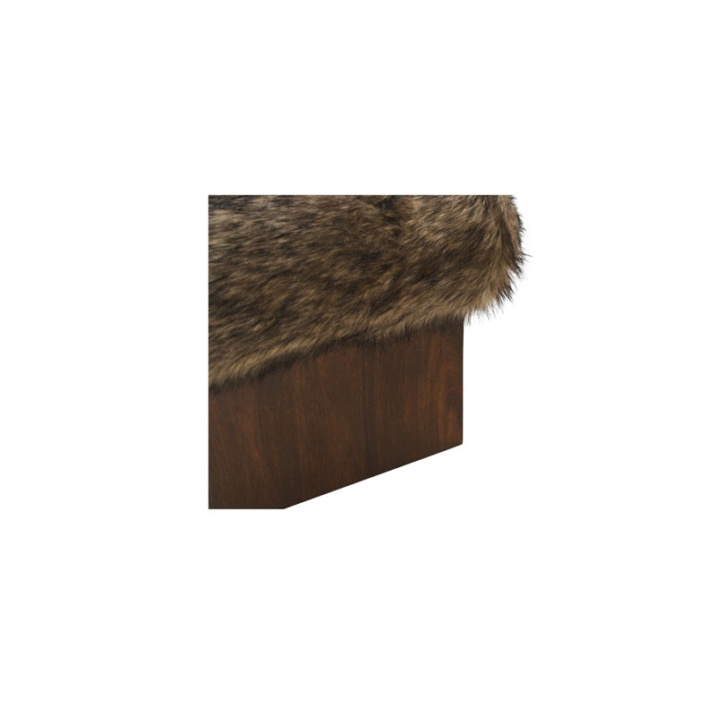 Serge Ottoman Brown Faux Fur, Brown