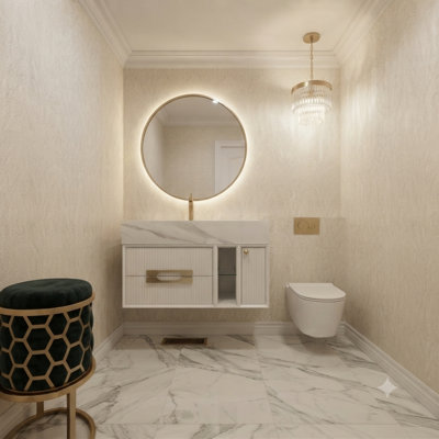 Meuble-lavabo mural blanc 36 po Sienna