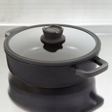 BergHOFF Leo Stone+ Nonstick 11" Sauté Pan with Lid 2-handle Recycled, 5qt