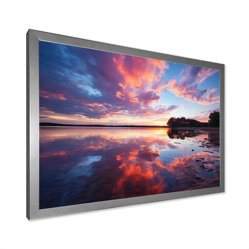 Blue Sky Skyline Symphony sur toile, Cadre photo argenté, H 34 po x l 44 po x P 1,5 po
