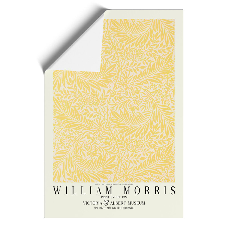 Larkspur with Border by William Morris - Frameless Print, 42cm H x 30cm W x 0.1cm D