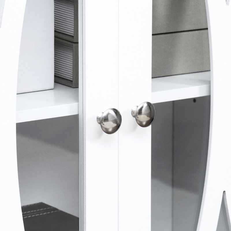 Buffet blanc, avec 3 portes en verre trempé, tablette réglable, buffet pour la salle à manger, buffet pour le bar du salon, armoire blanche, rangement polyvalent