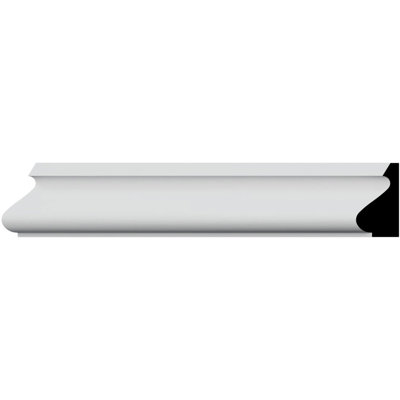 Moulure à capuchon de base en bois massif de teinte de bois franc massif D16 5/8 po x l 1 3/8 po x L 96 po.