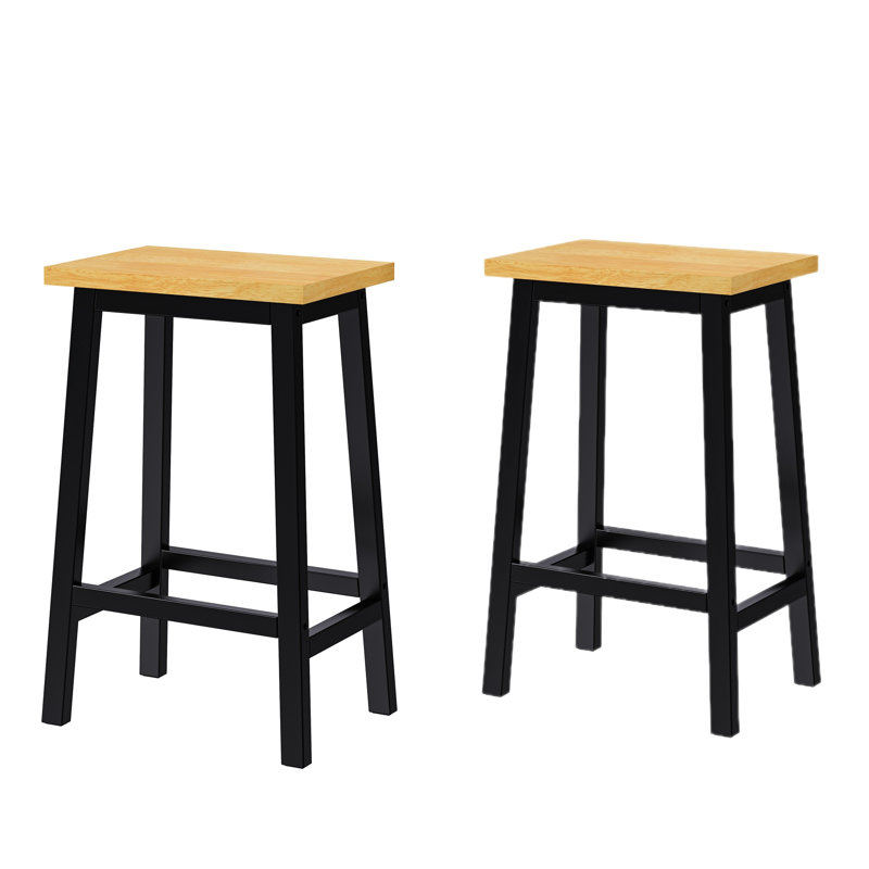 Solid Wood Bar Stools, 25.6/, Black