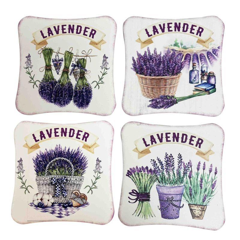 Ensemble de sous-verres carrés 4 pièces