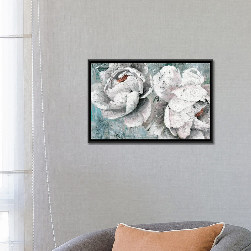 « luxueux jardin », reproduction sur toile, H 18 po x l 26 po x P 1,5 po, Toile avec cadre noir