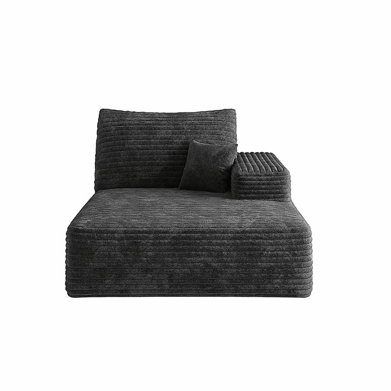 Canapé-canapé-gauche-noir, Black, Left Hand Facing