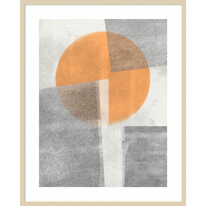 «Giese Paper Collage No 3» par le studio d'art mural MIUUS, reproduction d'art encadrée, Brun, H 41 po x l 33 po