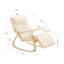 Multi-Season Beige Solid Wood Outdoor Rocking Chair with Poly-Cotton Cushion