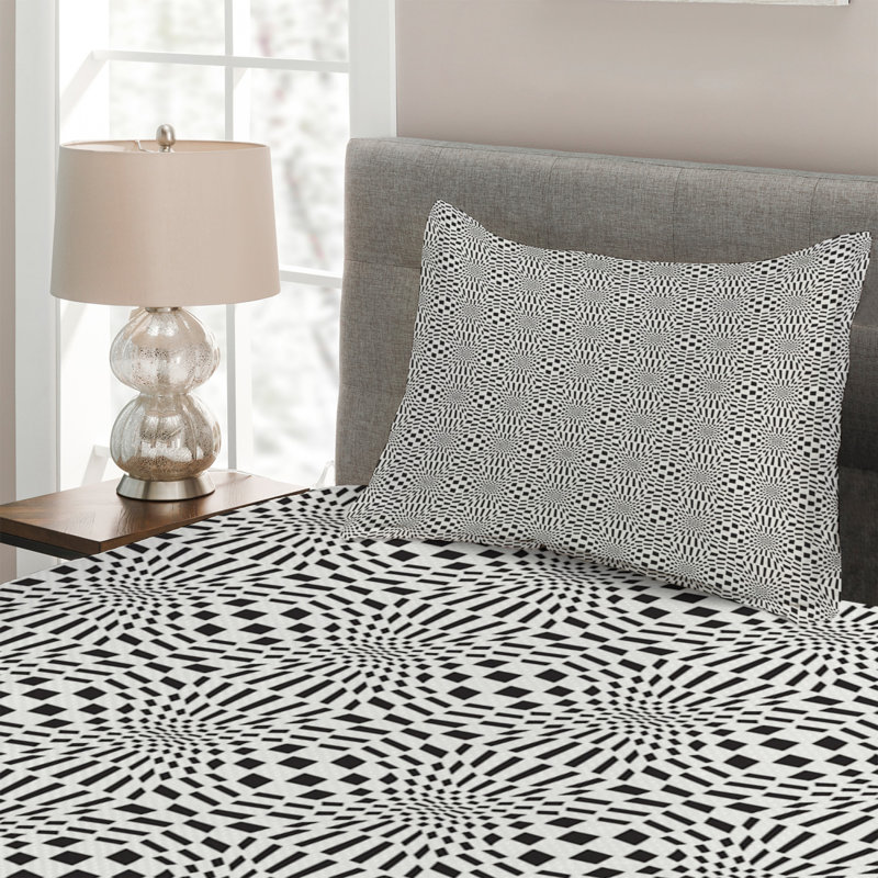 Modern & Contemporary Polyester Geometric Shapes Coverlet, Twin Bedspread + 1 Sham