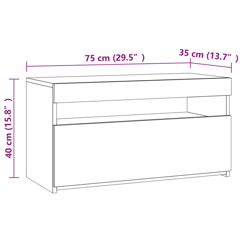 Hollen Unfinished TV Stand for TVs up to 32", Concrete Grey