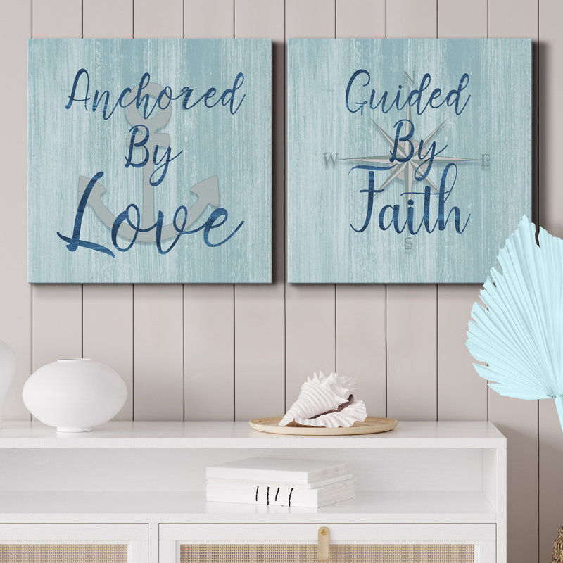 " Anchored By Love " 2 - Pieces, 10" H x 10" W x 1" D