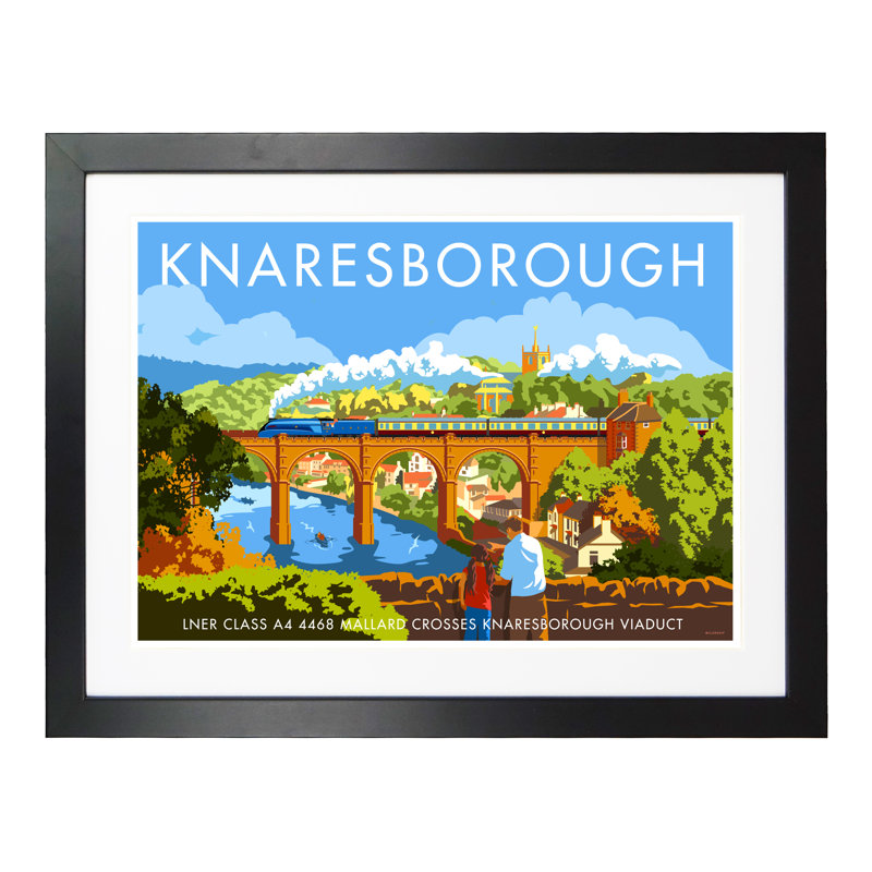 Knaresborough by Stephen Millership - Print, Black, 33.5cm H x 43.5cm W x 2.2cm D