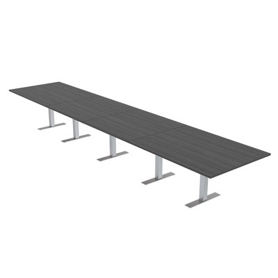 Table de conférence rectangulaire avec base en T en métal