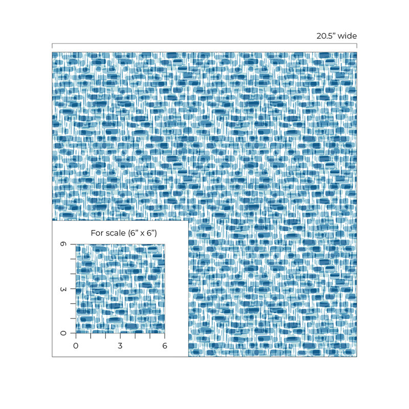 Tommy Bahama Wading Pool Tile 18' L x 20.5" W Peel and Stick Wallpaper Roll, Blue