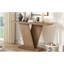 Console avec placage en bois naturel - Superbe style minimaliste, base en V stable, grand plateau de table, installation facile, capacité de 220 lb, brun, profondeur de 59,6 po, largeur de 14,26 po, hauteur classique de 34,36 po-1376624242