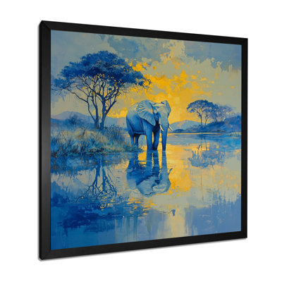 Hance éléphant au bord de l'eau - éléphant, art mural