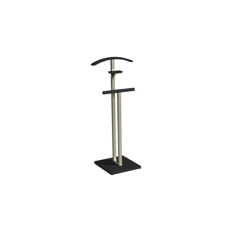 Solid Wood Freestanding Valet Stand, Black